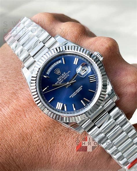 blue day date rolex|rolex day date 40mm.